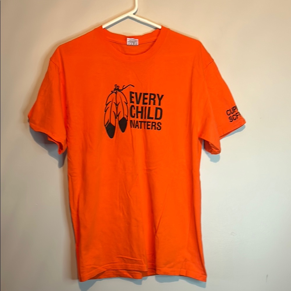TC Orange Short Sleeve Tee with Graphic Design